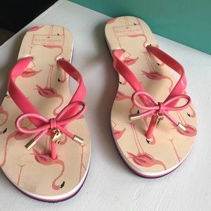Kate spade flamingo flip flops